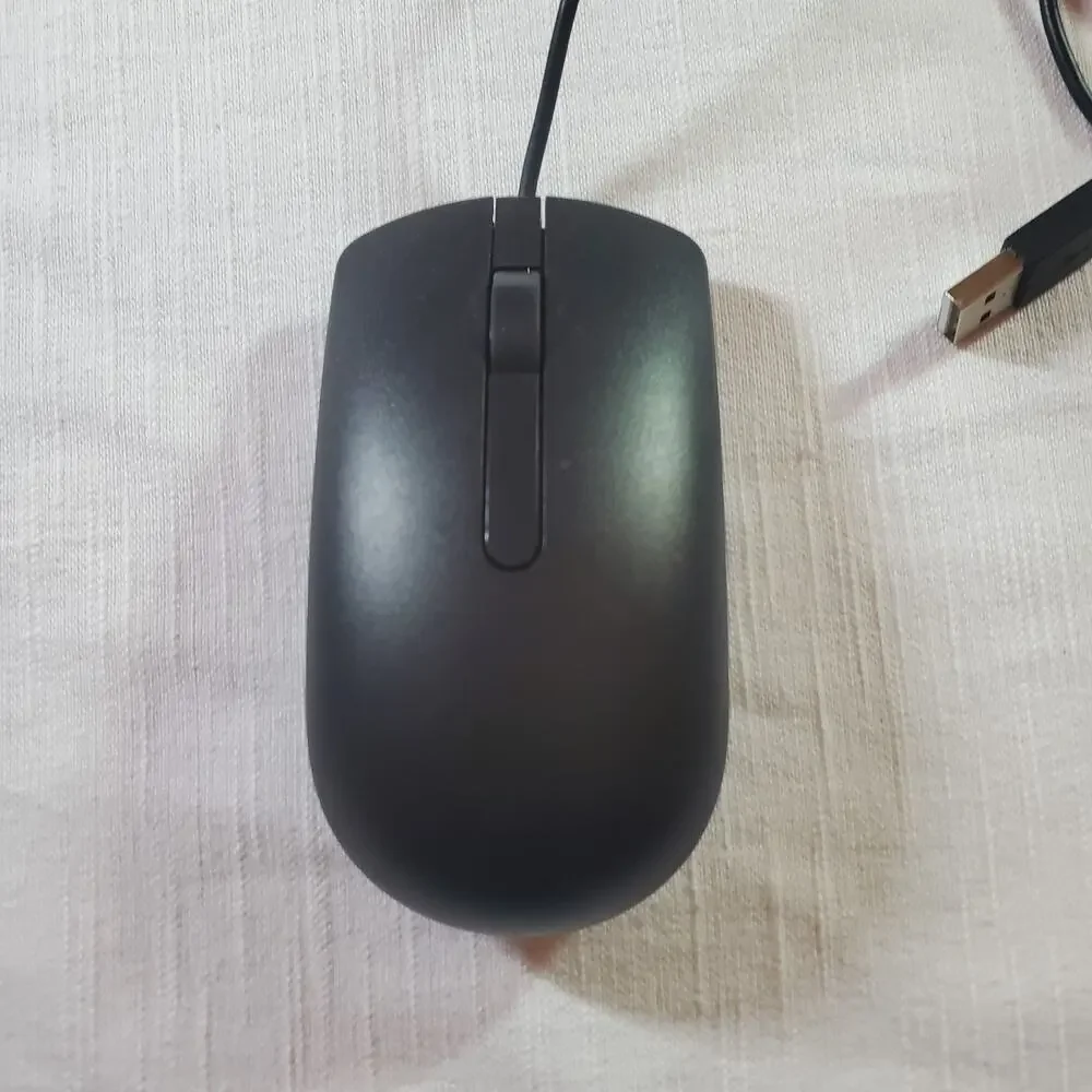 Dell MS116 Wired Optical Mouse Black USB Desktop PC Laptop MS116t1 Plug & Play
